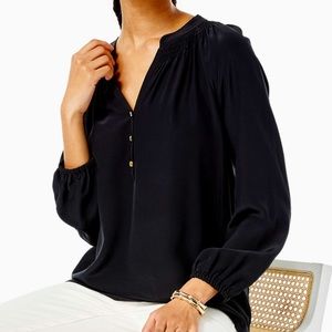 NWT Black/Onyx Lilly Pulitzer Elsa top Size Large